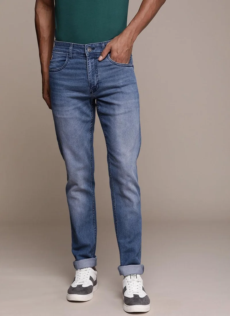 Striking Slim Fit Mid-Rise Light Fade  Jeans